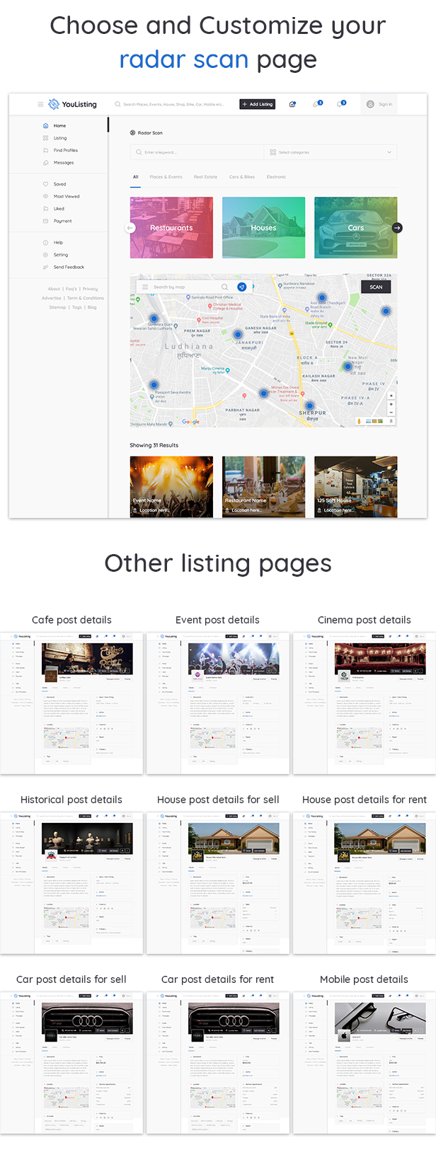 YouListing - Classified Listing and Directory Social Networking PSD Template
