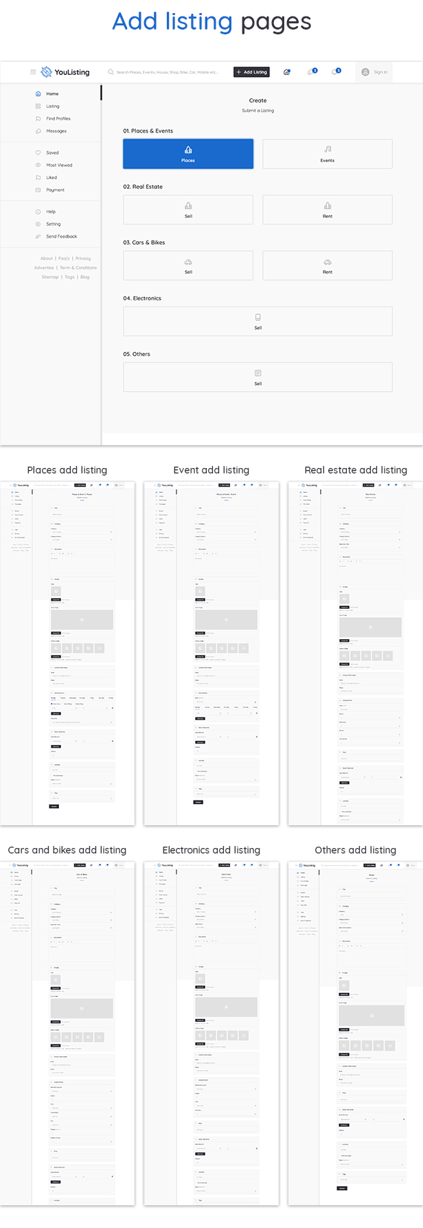 YouListing - Classified Listing and Directory Social Networking PSD Template